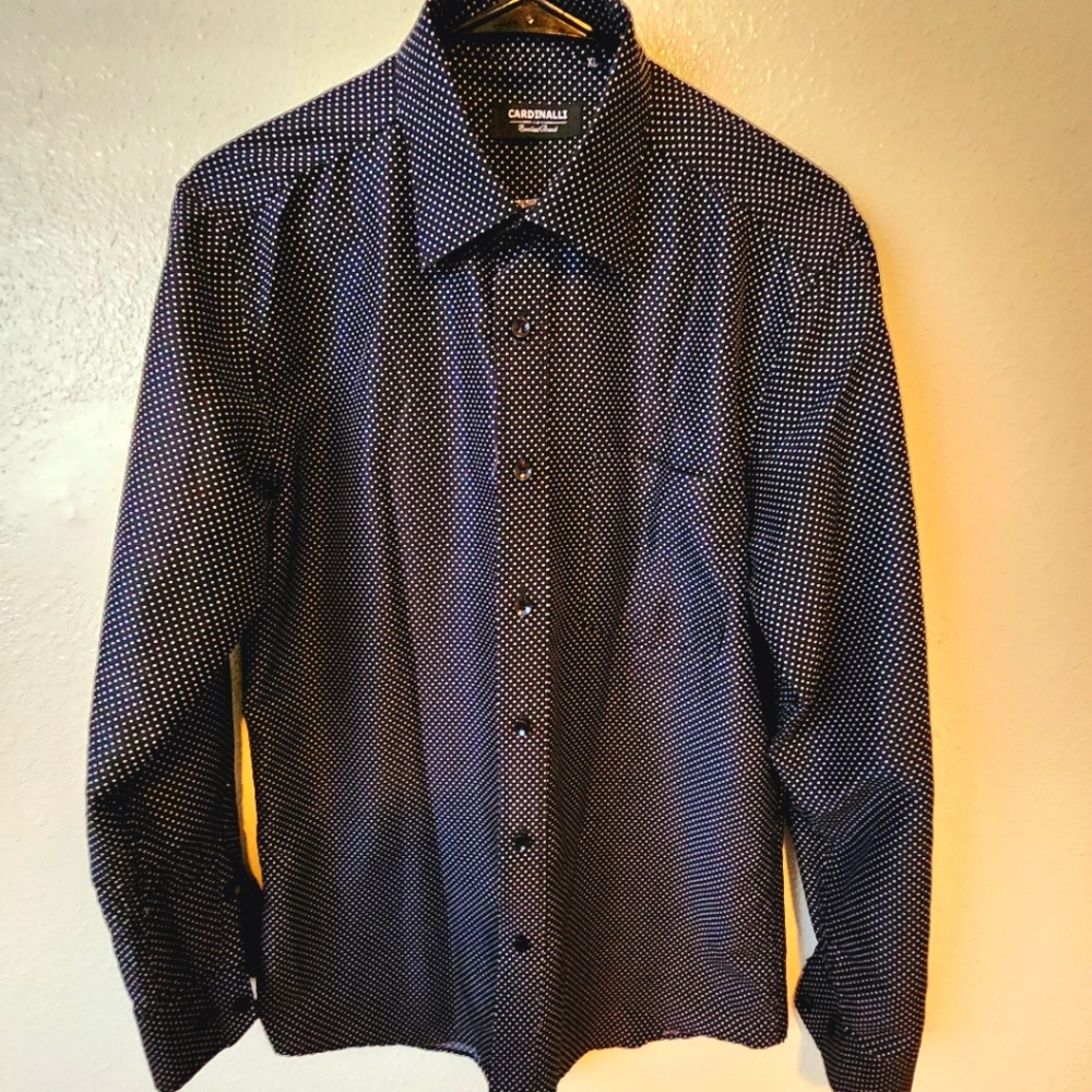 Black long sleeves with white polka dots